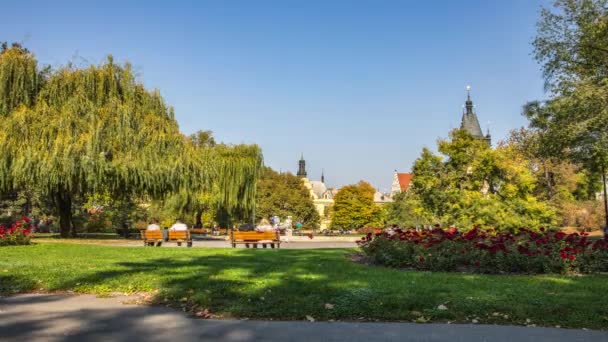 Praga Parques Otoño Tiempo Caducidad — Vídeos de Stock