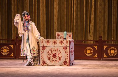 Pekin, Çin-Haziran 01, 2019: geleneksel Çin Opera gösterisi Pekin 'de.