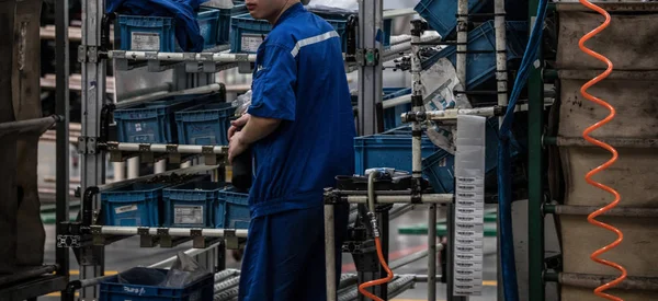 Travailleurs Dans Usine Machines Chine — Photo