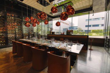 Pekin, Hina - 03 Haziran: Çin'de şarap tatma odası Modern iç.