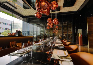 Pekin, Hina - 03 Haziran: Çin'de şarap tatma odası Modern iç.