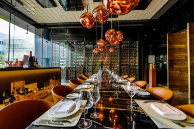 Pekin, Hina - 03 Haziran: Çin'de şarap tatma odası Modern iç.