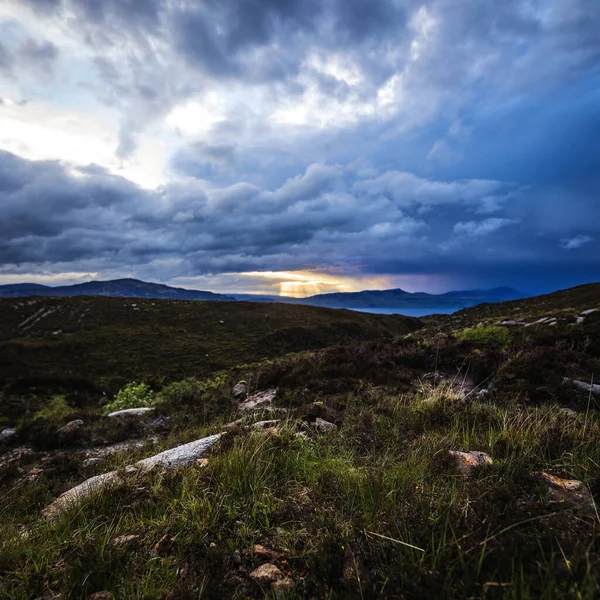 Beau Paysage Pittoresque Écosse Nature Avec Beau Coucher Soleil Soir — Photo