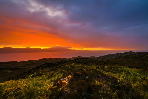 Beautiful Scenic Landscape Scotland Nature Beautiful Evening Sun Set Sky Stock Picture