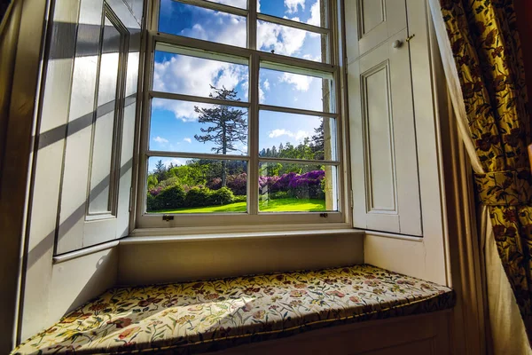 Vintage Okno Interiérové Výzdobě Tradičních Starých Domů Skotsku — Stock fotografie