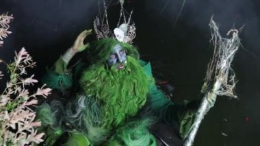 Poseidon 'un Fantastik Görüntüsü. Güzel Sanatlar Masalı 4K Video.