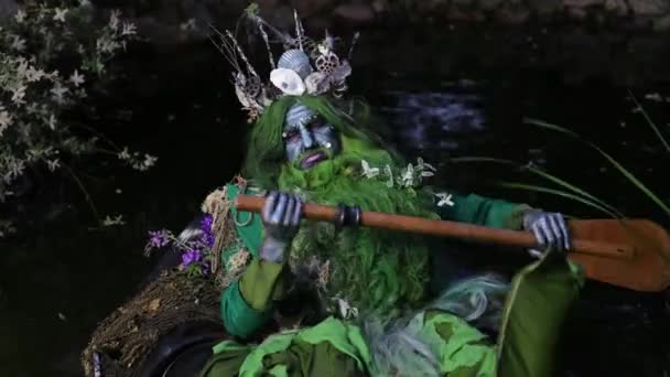 Fantastische Beelden van Poseidon. Beeldende kunst Fairy Tale 4K Video. — Stockvideo