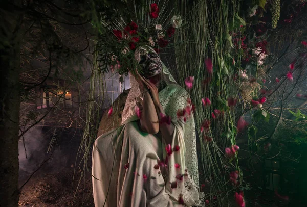 Fantastyczna stylizacja Santa Muerte - Święta Śmierć - współczesny kult religijny. Concept Sztuka bajki zdjęcie. — Zdjęcie stockowe