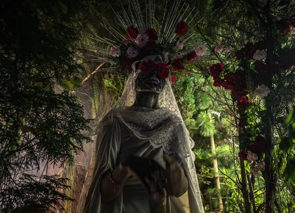 Fantastyczna stylizacja Santa Muerte - Święta Śmierć - współczesny kult religijny. Concept Sztuka bajki zdjęcie. — Zdjęcie stockowe