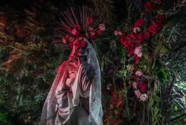 Santa Muerte 'nin muhteşem stili - Kutsal Ölüm - modern dini tarikat. Sanat Peri Masalı Fotoğrafı.