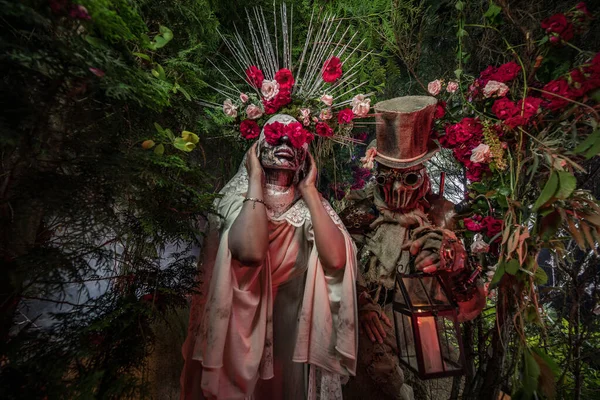 Fabulosa estilização de Santa Muerte - Santa Morte - culto religioso moderno. Conceito Arte conto de fadas foto . — Fotografia de Stock