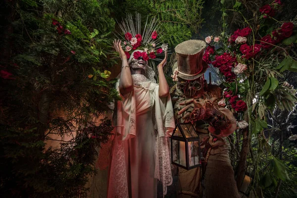 Fabuleuse stylisation de Santa Muerte - Sainte Mort - culte religieux moderne. Concept Art conte de fées photo. — Photo