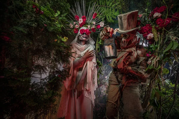 Báječná stylizace Santa Muerte - Holy Death - moderní náboženský kult. Koncept Art pohádka fotografie. — Stock fotografie