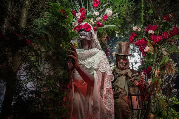 Fabulous stylization of Santa Muerte - Holy Death - modern religious cult. Concept Art fairy tale photo. — Stock Photo, Image