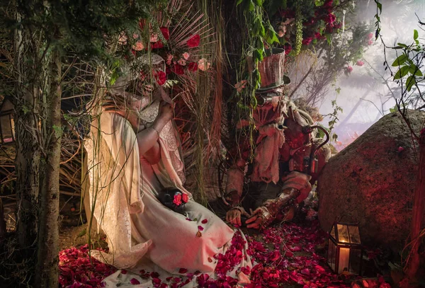Дивовижна стилізація Санта - Муерте - Святої Смерті - сучасного релігійного культу. Concept Art Fairy Story photo. — стокове фото