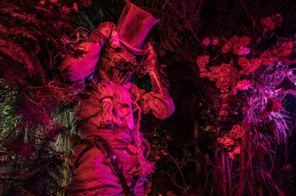 Perseguidor de ciborgues de carácter futurista. Fotografia de arte em estilo steampunk . — Fotografia de Stock