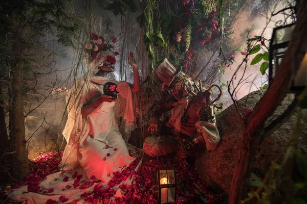 サンタ・ムエルテの素晴らしいスタイル-聖なる死-現代の宗教的カルト。コンセプトアート童話写真. ストック画像