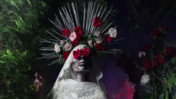 Mesés stilizációja Santa Muerte - Szent Halál - modern vallási kultusz. Concept Art mese 4K felvételek. — Stock videók