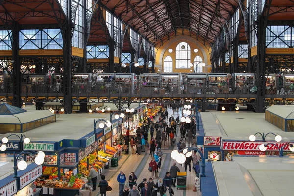 Budapest Hungría 2016 Interior Great Market Hall Central Market Hall — Foto de Stock