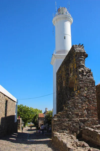 Leuchtturm Und Ruinen Der Altstadt Oder Historischen Viertel Von Colonia — Stockfoto