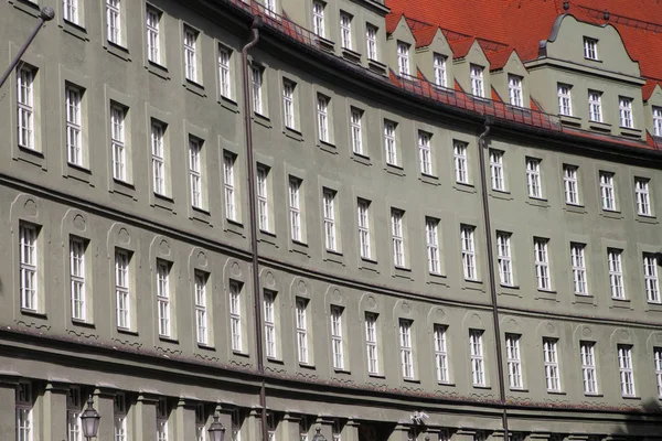 Modèle Fenêtres Sur Long Bâtiment Munich Allemagne — Photo