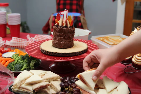 1 yıl kutlama pasta ve süslemeleri — Stok fotoğraf