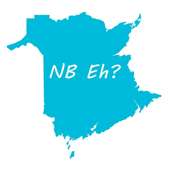 New Brunswick Province Map Outline Blue White Atlantic Province Canada — Stock Photo, Image