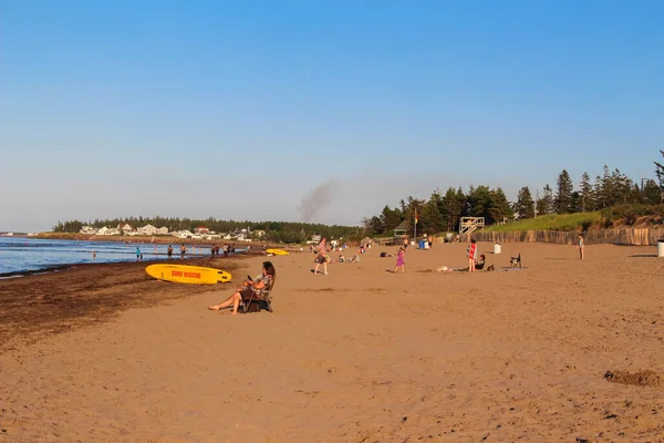 Parlee Beach Нью Брансвик 2020 Люди Наслаждающиеся Летом Parlee Beach — стоковое фото