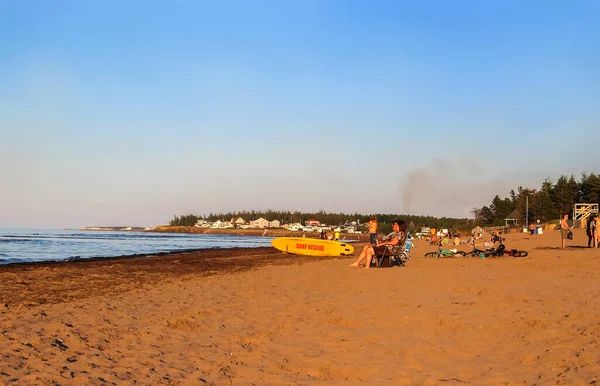 Parlee Beach New Brunswick 2020 Folk Njuter Sommaren Parlee Beach — Stockfoto