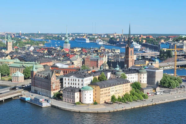 Švédsko Pohled Staré Město Stockholm Radniční Věže — Stock fotografie