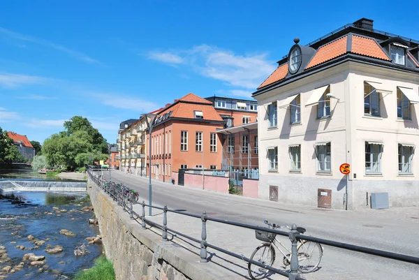 Szwecja Pięknej Promenady Mieście Uppsala Słoneczny Letni Dzień — Zdjęcie stockowe