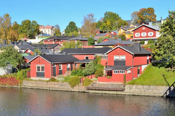 Mycket Vacker Stad Borgå Finland Den Gyllene Hösten — Stockfoto