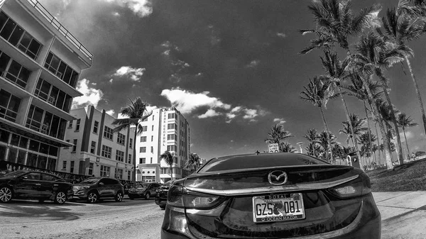 Miami Beach April 2018 Ocean Drive Sunny Day Most Famous — Stock Photo, Image