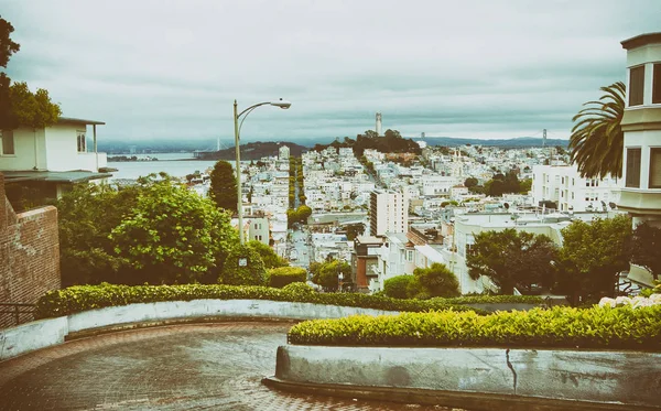 Ρωσικό Hill Στο Lombard Street Σαν Φρανσίσκο Καλιφόρνια Ηπα — Φωτογραφία Αρχείου