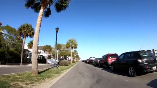 Blick Aus Dem Auto Entlang Charleston Usa Video — Stockvideo