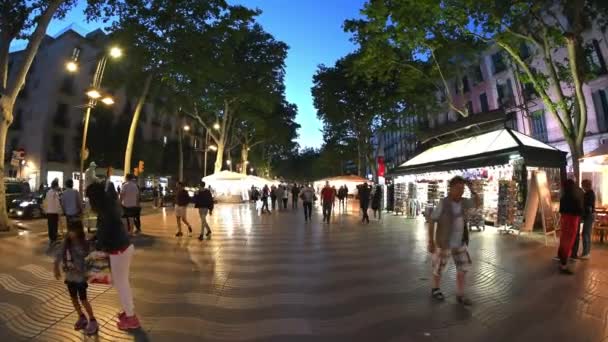 Footage Crowd People Street Barcelona Spain — Video Stock