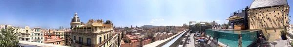 Barcelona May 2018 Tourists Enjoy City View Rooftop Barcelona Attracts — Stock Photo, Image