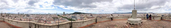 Panoramisch Uitzicht Barcelona Vanaf Top Gezichtspunt Met Terras Spanje — Stockfoto