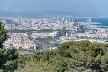 İspanya, Barselona 'nın hava manzarası.