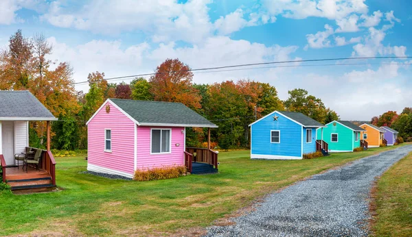 Casas Coloridas Nova Inglaterra — Fotografia de Stock
