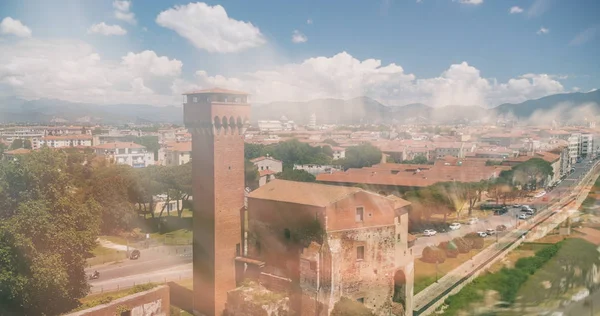 Letecký Pohled Středověké Citadely Pisa Toskánsko — Stock fotografie