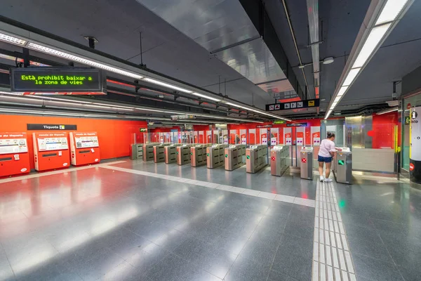 Barcelona España Mayo 2018 Interior Estación Metro Ciudad Barcelona Atrae — Foto de Stock
