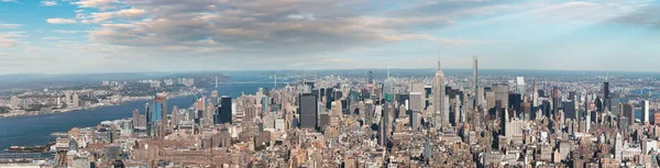 Vista Aérea Atardecer Ciudad Nueva York — Foto de Stock
