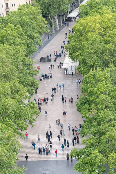 Barcelona Mayo 2018 Vista Aérea Rambla Ciudad Atrae Millones Personas —  Fotos de Stock