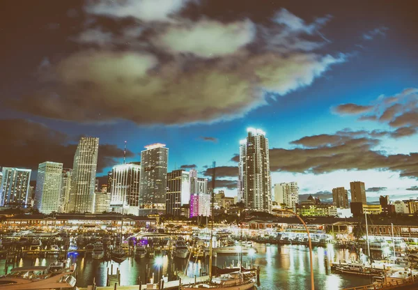 Miami Enero 2016 Centro Skyline Atardecer Miami Destino Importante Florida —  Fotos de Stock