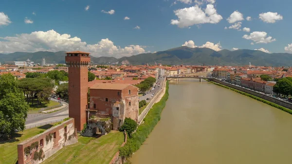 Aerial View Medieval Citadel Pisa Tuscany — Stock Photo, Image