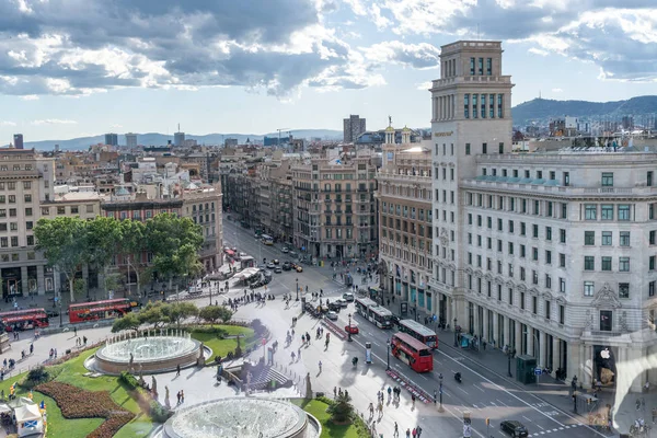 Barcelona Mayıs 2018 Calalunya Meydanı Havadan Görünümü Şehir Her Yıl — Stok fotoğraf