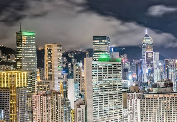 Hong Kong Der Dämmerung Stadtsilhouette — Stockfoto