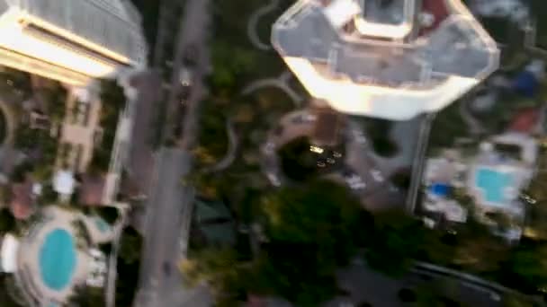 Blurred Downward View Miami Beach Buildings Fast Moving Helicopter — Stock Video