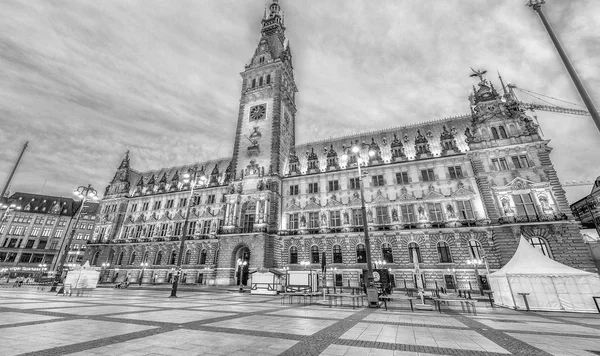 Hamburg Juli 2016 Das Alte Rathaus Rathausmarkt Hamburg Bei Nacht — Stockfoto